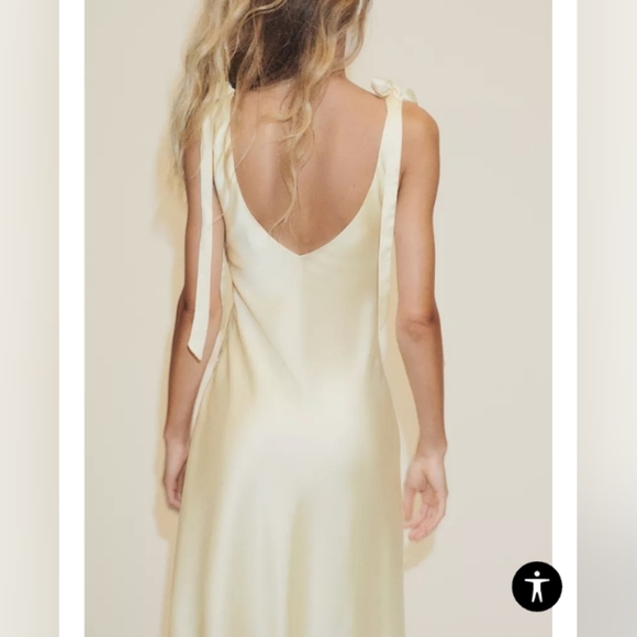 Zara Satin Midi Dress With Ties - Picture 4 of 10